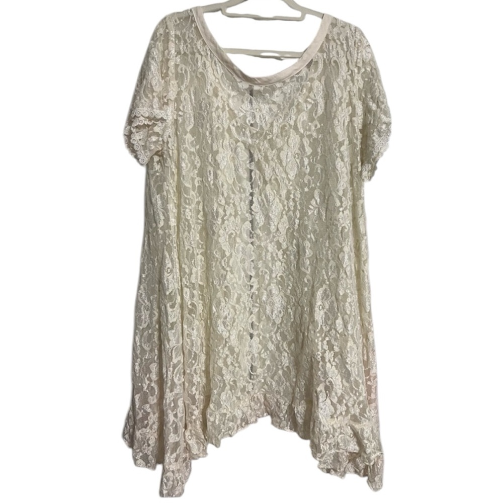 Sweet Baby Jane Sheer Lace Ivory Cover Top Tunic